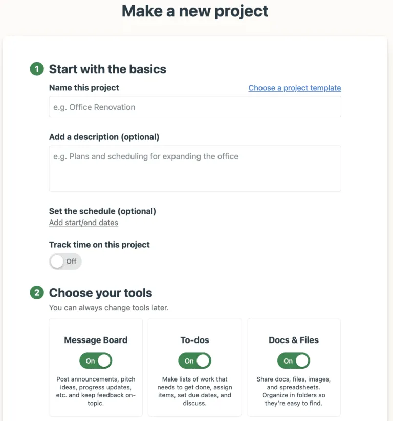 Basecamp Microcopy Example